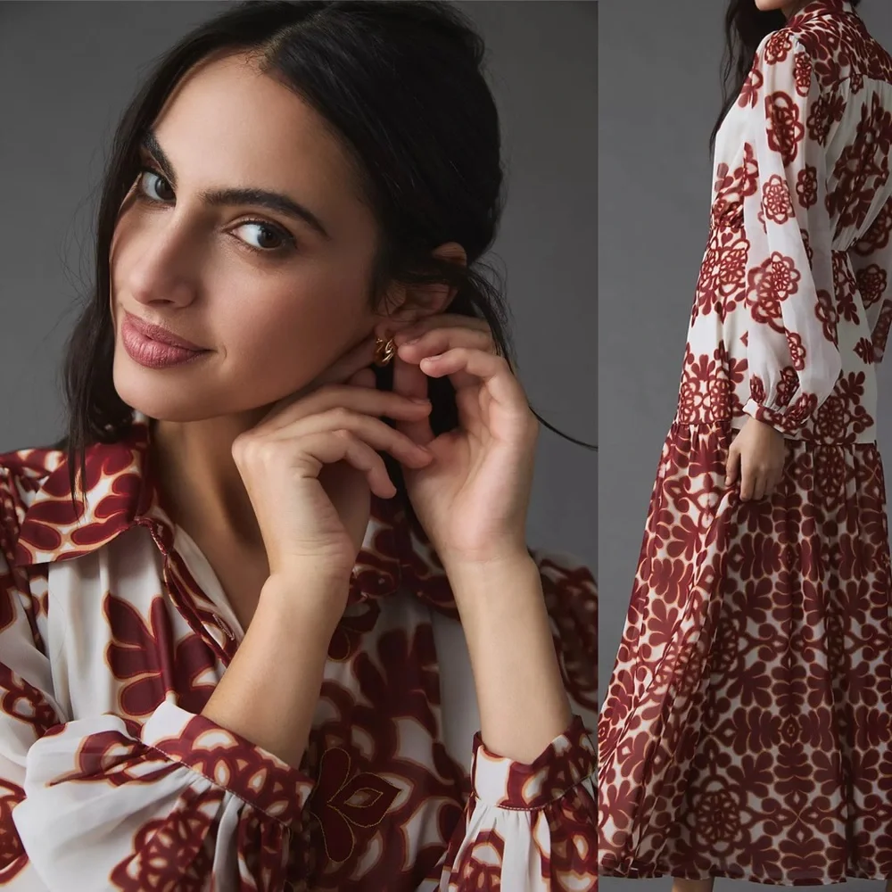 Floral Maxi Dress with Slit - Picture 6 of 11